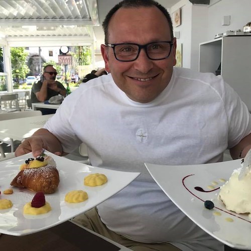 Maurizio Santin con la moglie Sabry ospiti a Minori della nostra pasticceria 