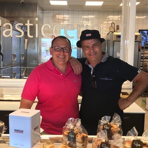 Maurizio Santin con la moglie Sabry ospiti a Minori della nostra pasticceria 