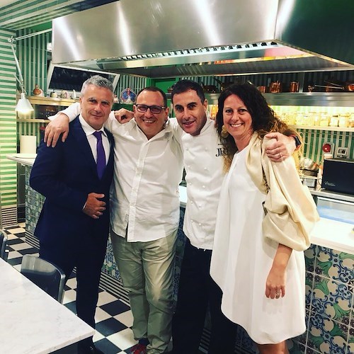 Maurizio Santin con la moglie Sabry ospiti a Minori della nostra pasticceria 